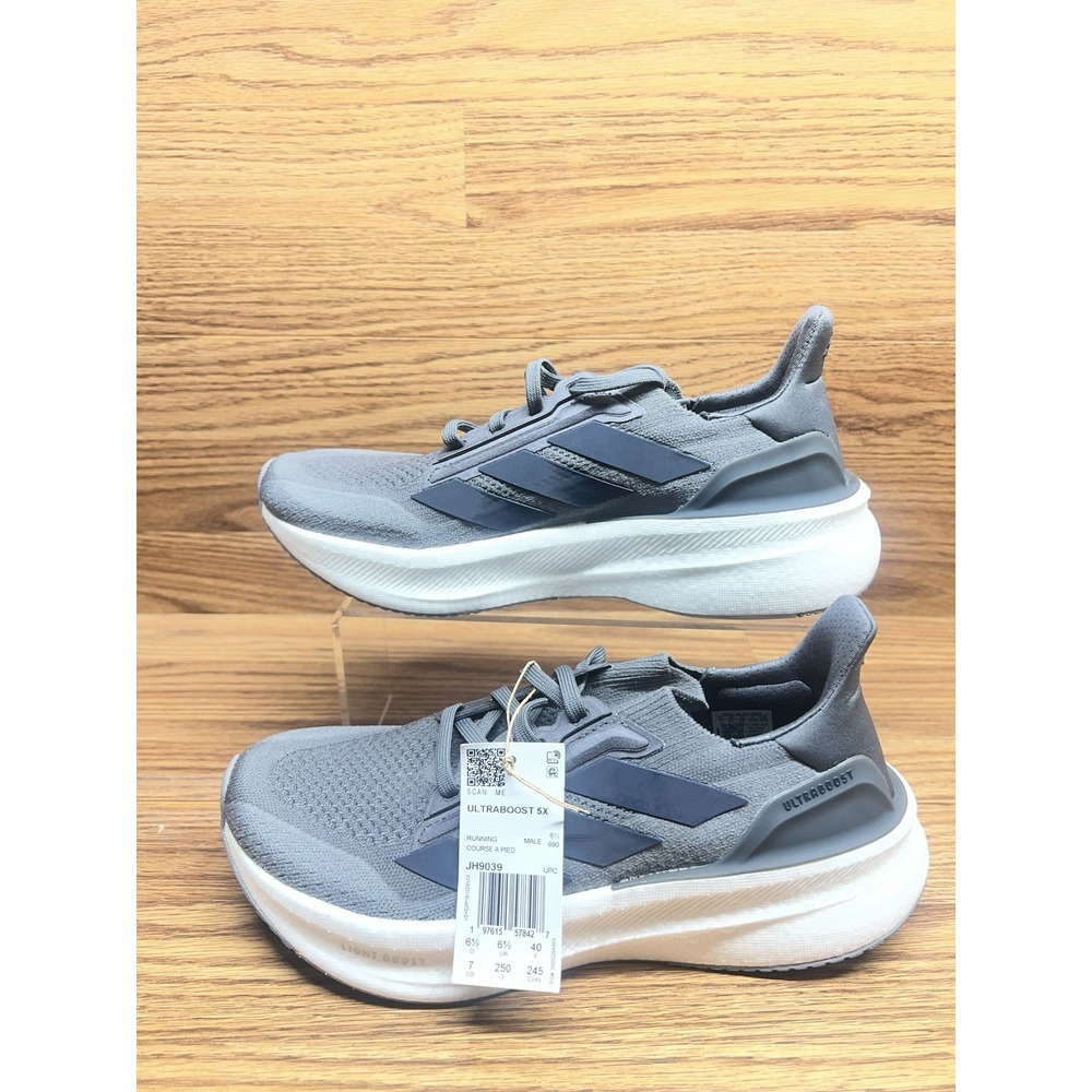 adidas Ultraboost Ultra Boost 5X Grey Running Sneakers Men's Size 7 JH9039 NEW
